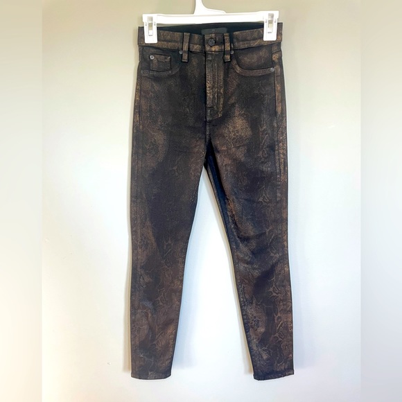 SALE 30% OFF | NWOT 7 For All Mankind Ankle Skinny Jeans Black Marble Foil - Picture 3 of 13